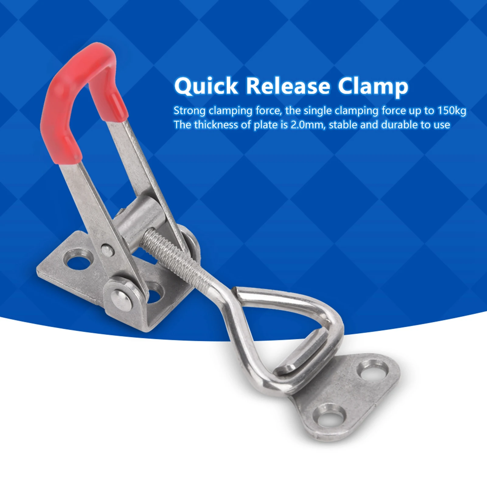 2Pcs Adjustable Toggle Clamp Clips - 304 Stainless Steel Quick Release Hand Tool for Secure Fixture