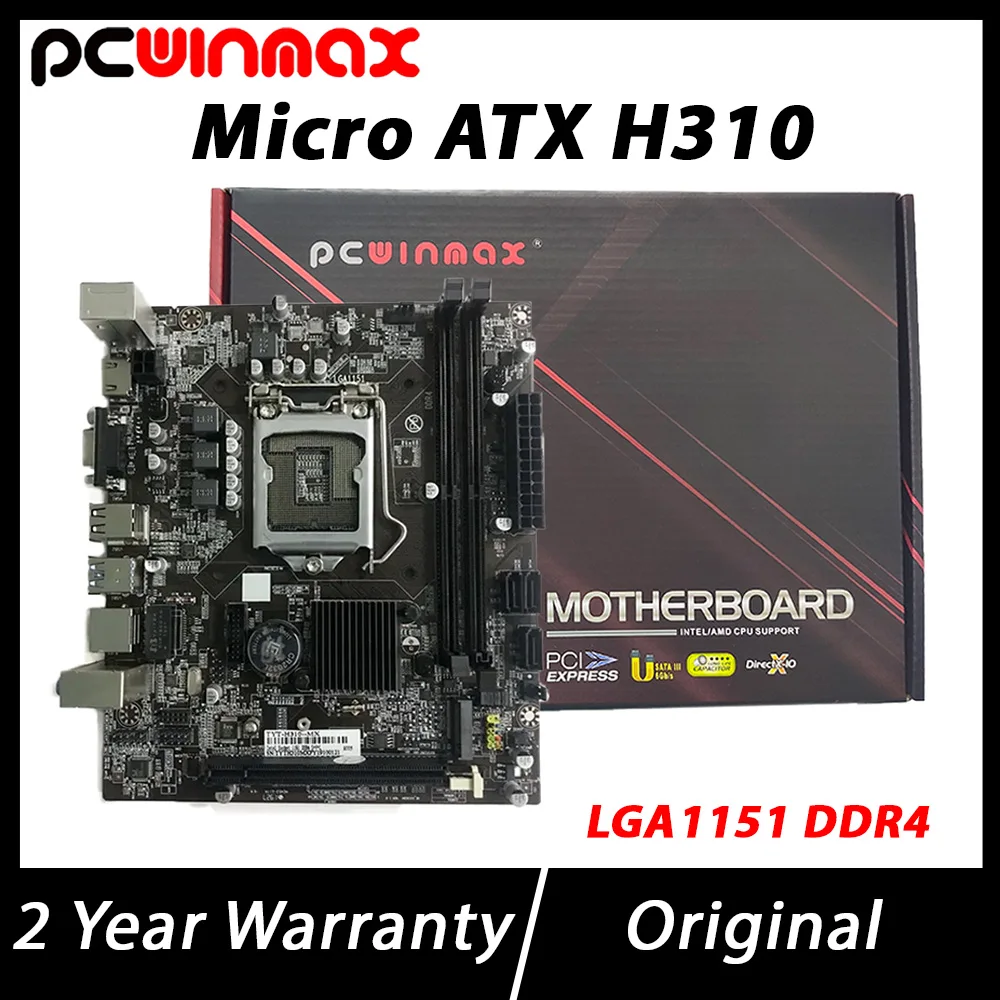 PCWINMAX New H310 Motherboard LGA 1151 DDR4 32GB Micro ATX Supports 8th 9th Generation Processors H310 mATX Mainboard