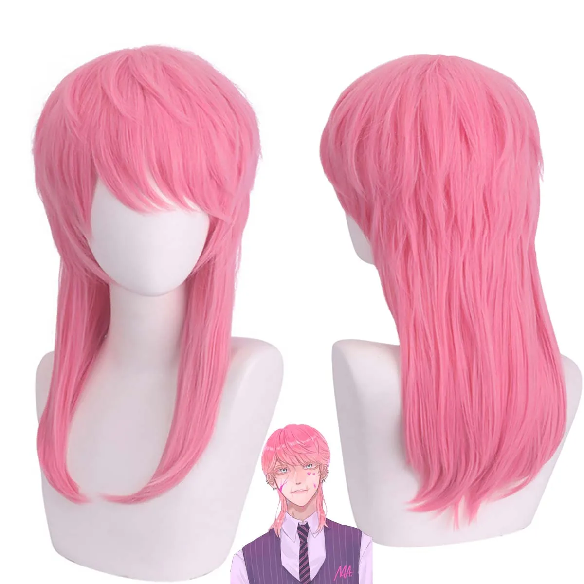 Festa di Halloween Anime Sanzu Haruchiyo Cosplay Parrucca lunga rosa resistente al calore per capelli sintetici