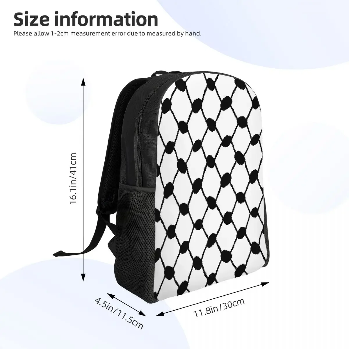 Custom Palestinians Keffiyeh Pattern Backpacks for Men Women School College Students Bookbag Fits 15 Inch Laptop Tradition Bags