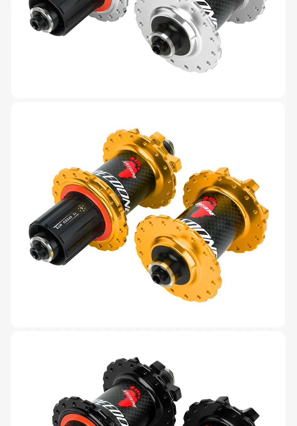 SPEEDONE Pilot Carbonfaser-Mountainbike-Nabensatz, leichtgewichtige MTB-Naben mit gedichteten Lagern, QR/TA Fahrradteile, Vorder- und Hinterräder-Naben – Detail 18