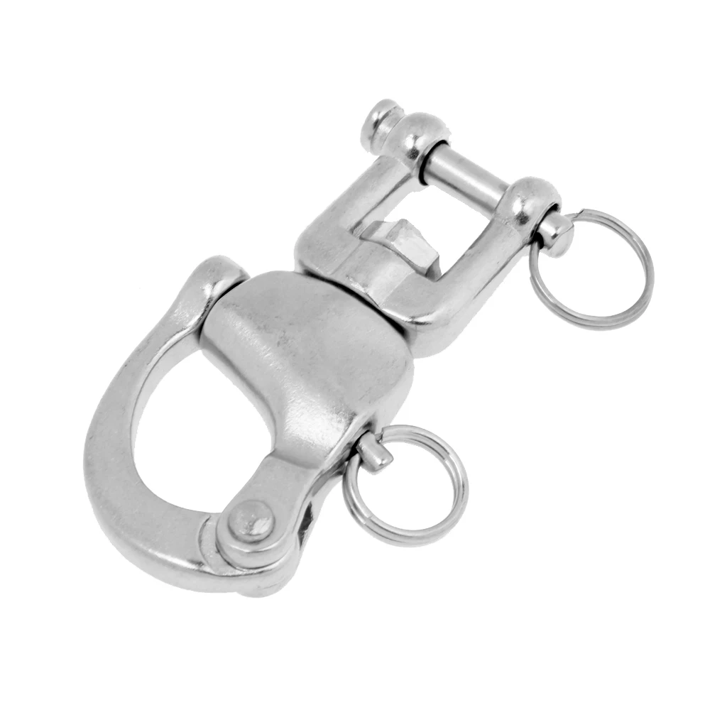 Manillo giratorio a presión de acero inoxidable 304, herrajes para vela de barco marino, 6,8x3 cm, gancho de grillete giratorio de alta resistencia y resistente