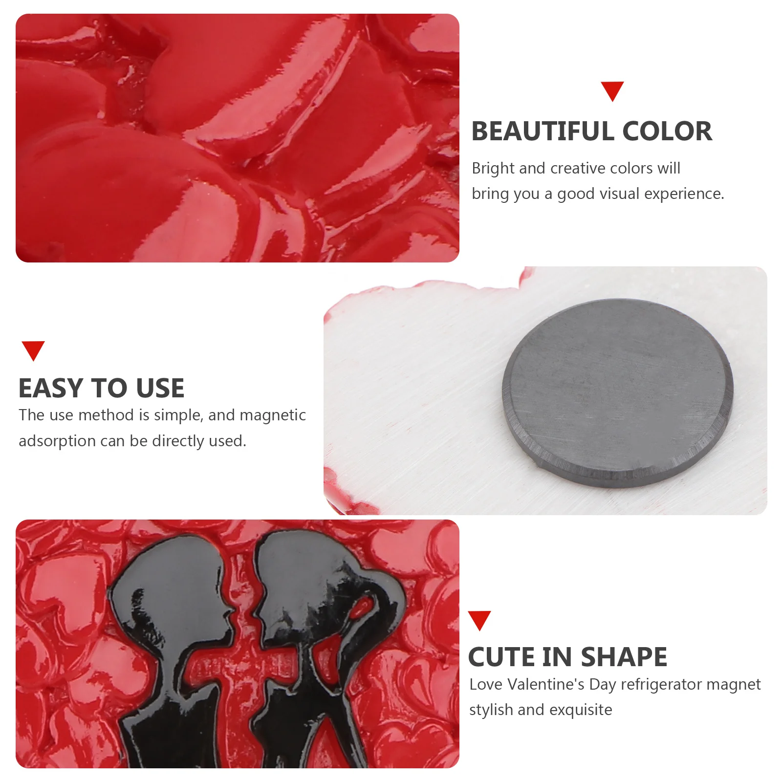 

3pcs Love Heart Fridge Magnets Resin Refrigerator Sticker Waterproof Kitchen Decoration Home Bakery Cartoon Magnet