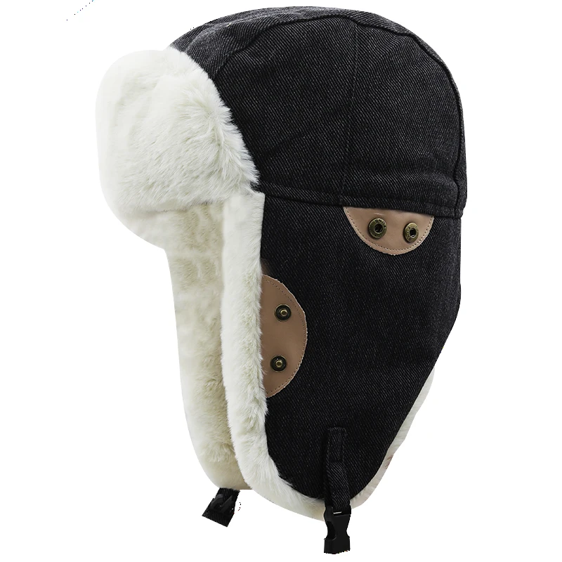 Men Women Winter Cycling Skiing Snow Windproof Bomber Hats Plus Velvet Thic Warm Ear Protection Soft Earflap Cap Ski Snow Hats