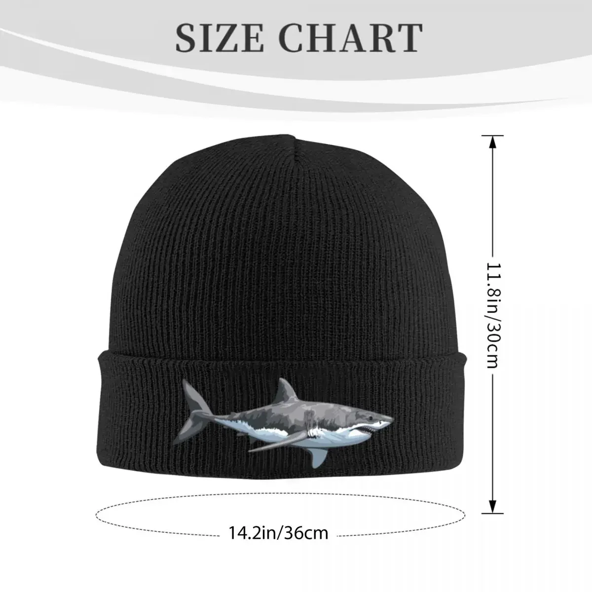 Great White Shark Warm Knitted Cap Fashion Bonnet Hat Autumn Winter Outdoor Beanies Hats for Men Women Adult