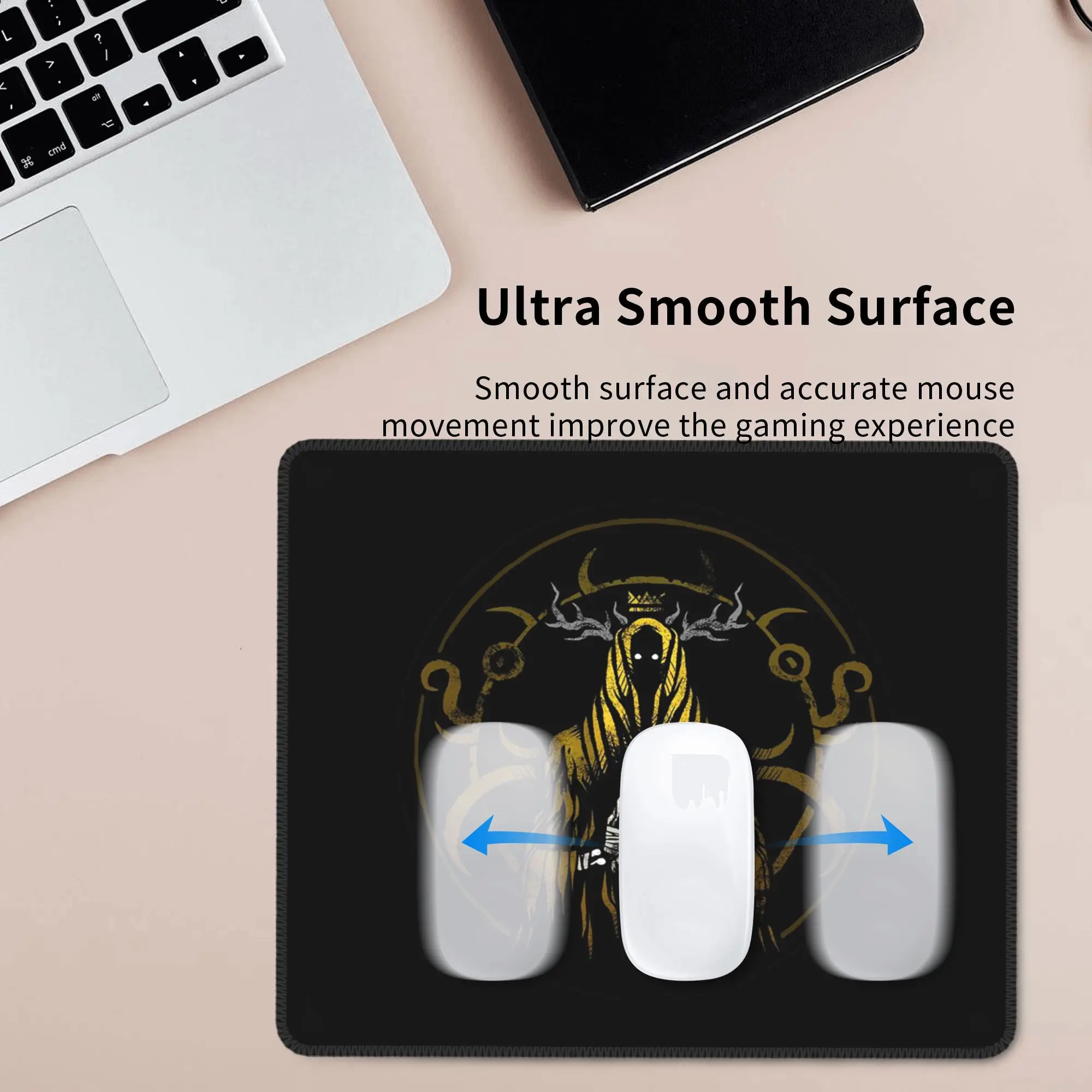 黄色の王 - ハスタル - サークルデザイン マウスパッド コンピューターキーボード マウスパッド ゲーマーPC ノートパソコンデスクマット オフィス テーブルマット