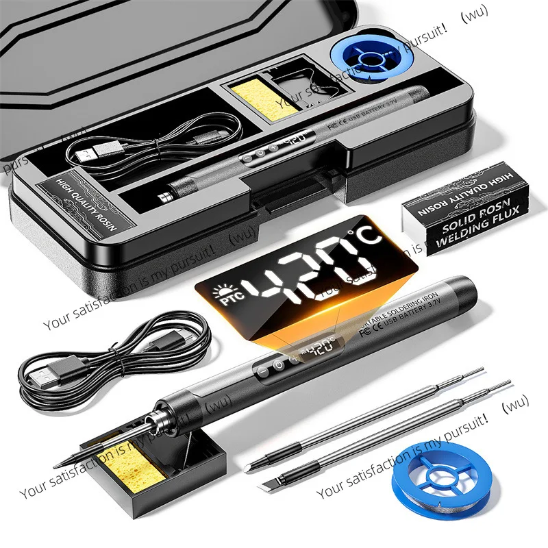 Mini Digital Display USB Charging Electric Soldering Iron Portable Wireless Home Appliance Repair DIY Kit Welding Hot Smoke Code