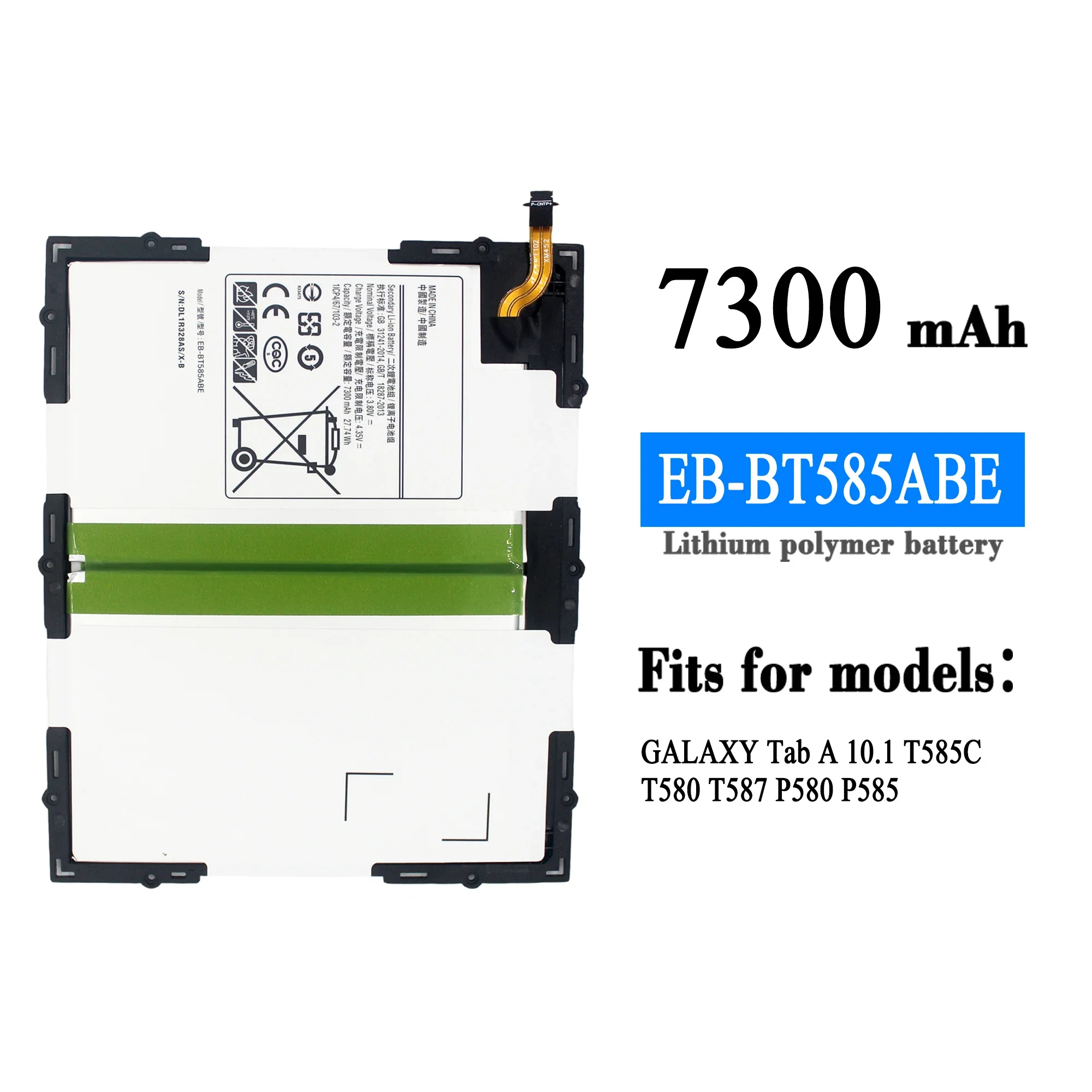 

Tablet EB-BT585ABE 7300mAh Battery For SAMSUNG Galaxy Tablet Tab A 10.1 2016 T580 SM-T585C T585 T580N + FREE TOOLS