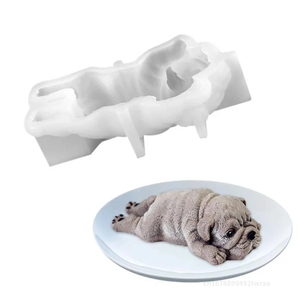 3D Dog Pet Silicone Mold DIY Fondant Chocolate Candy Decoration Mold Baby Birthday Cake Decorating Baking Accessories Tools