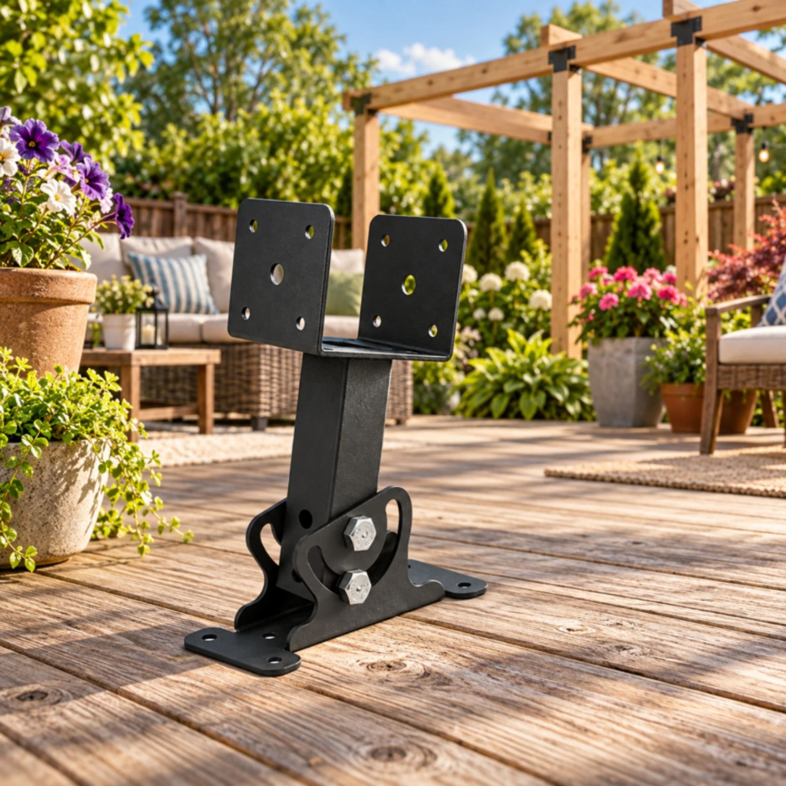 Heavy-Duty Metal Roof-Mount Saddle Bracket Weather-Resistant Adjustable Angle Roof Mount Bracket Hardware High Strength Non-Slip