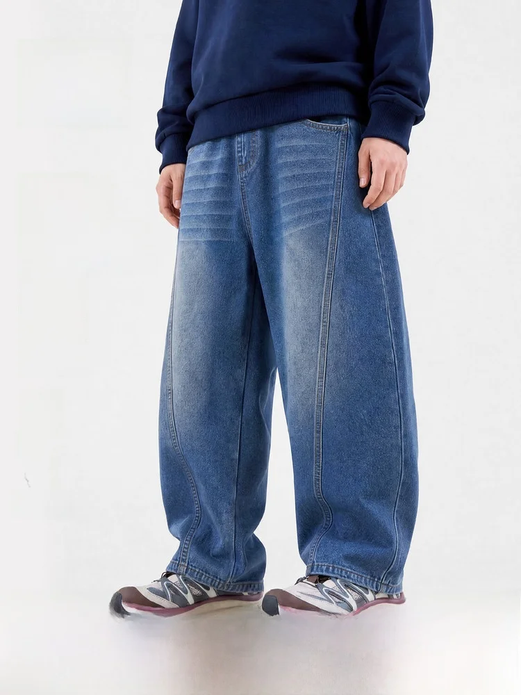 Loose Children's Jeans Boy's Big Kids Casual Pants Spring Autumn Soft Cotton Blend Fabric Bend Knife Pants A-Class Safety
