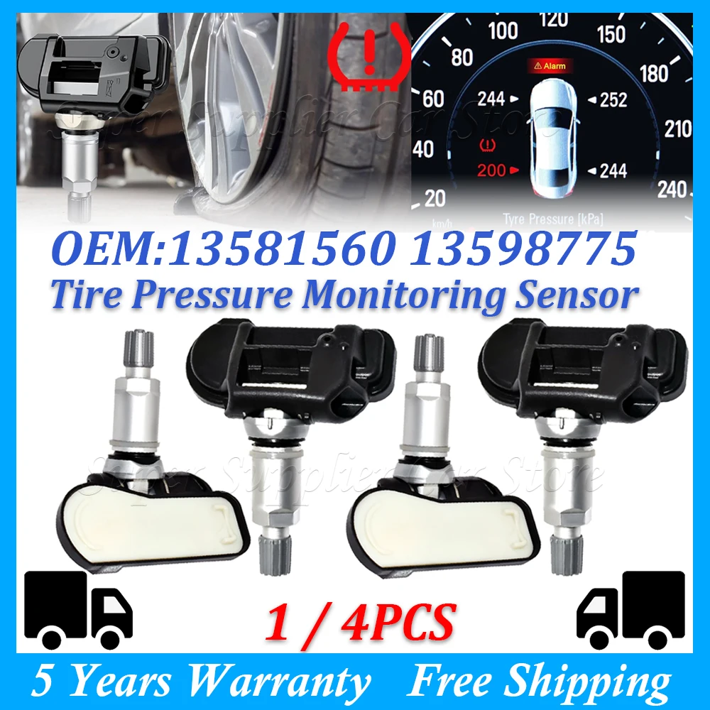 1/4PCS Tire Pressur… - image
