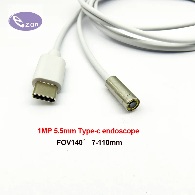 1MP Portable Type-c Endoscope Camera IP67 Waterproof 5.5mm FOV140゜Flexible Cable for Android