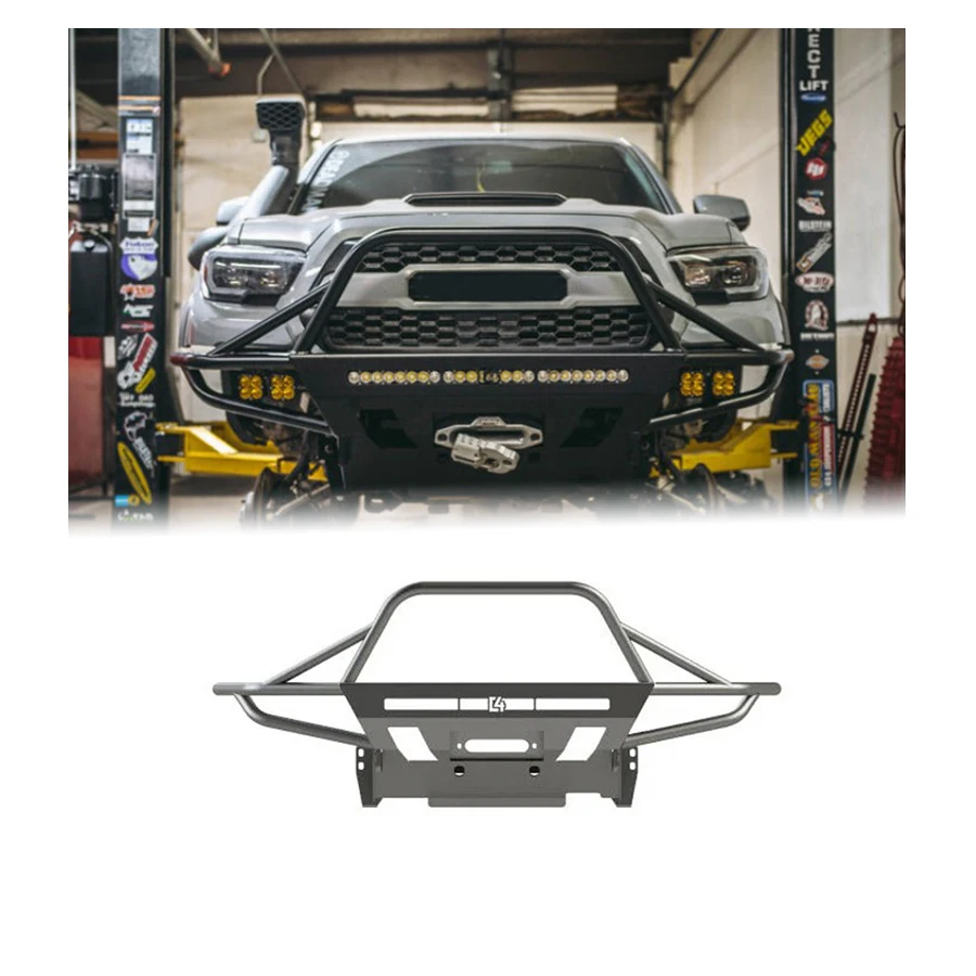 

Car Accessories Truck Bull Bar/ Tube Gussets Steel 4x4 Off-road Parts Front Bumper C4 for Toyota Tacoma Pickup 2016+
