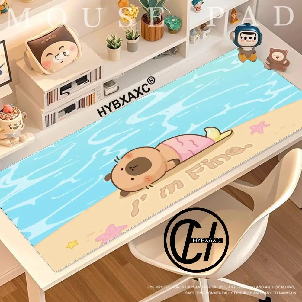 CUTE Capybara Mousepad Keyboard Mat Table Mat Students Cabinet Gamer Desktop Mousepad Cup Mats Anti-wrinkle Non-slip Deskpad Xx