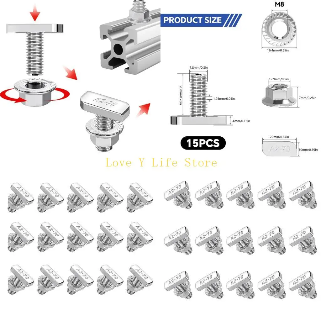 

L74C M8x20 Шурупы с молотковой головкой Набор винтов с высокой прочностью на разрыв для каркаса теплицы