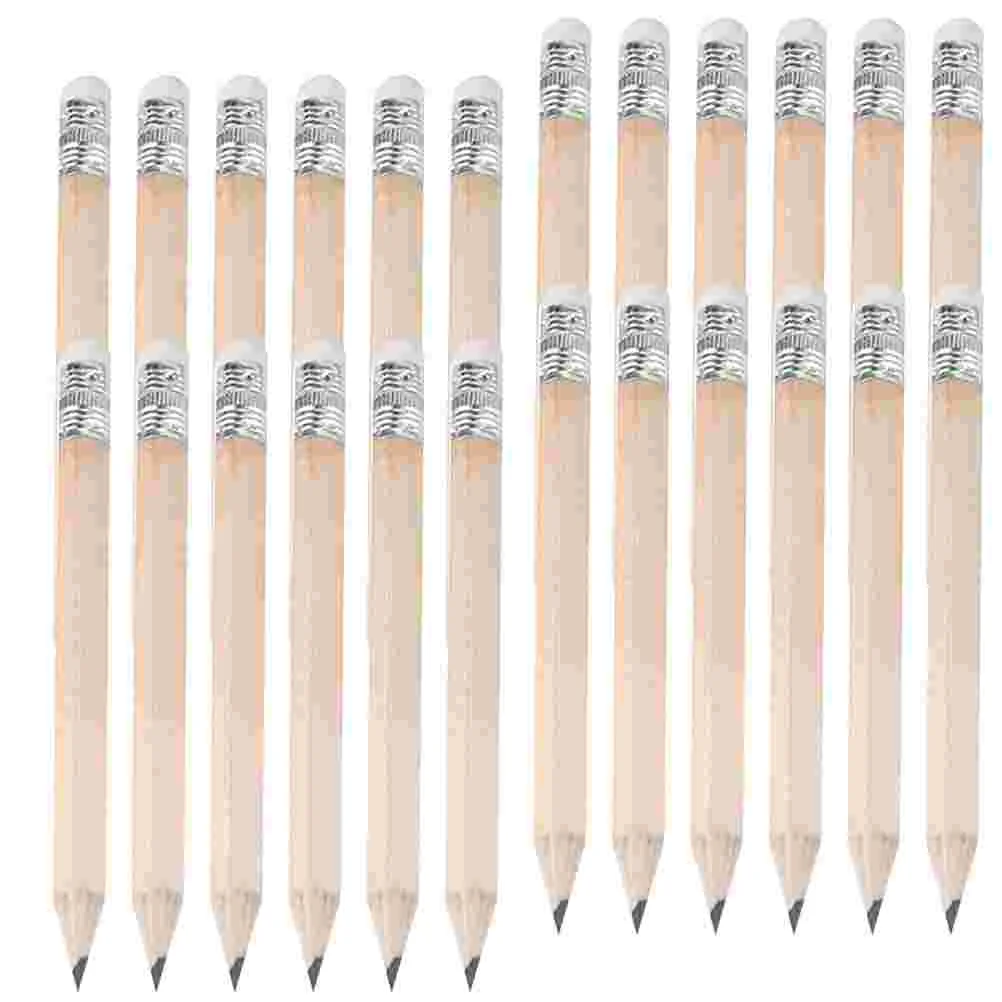 60 Pcs Short Pencil Erasers for Kids Writing Erasable Pencils Pupil Accessories Basswood Child Golf Toddler