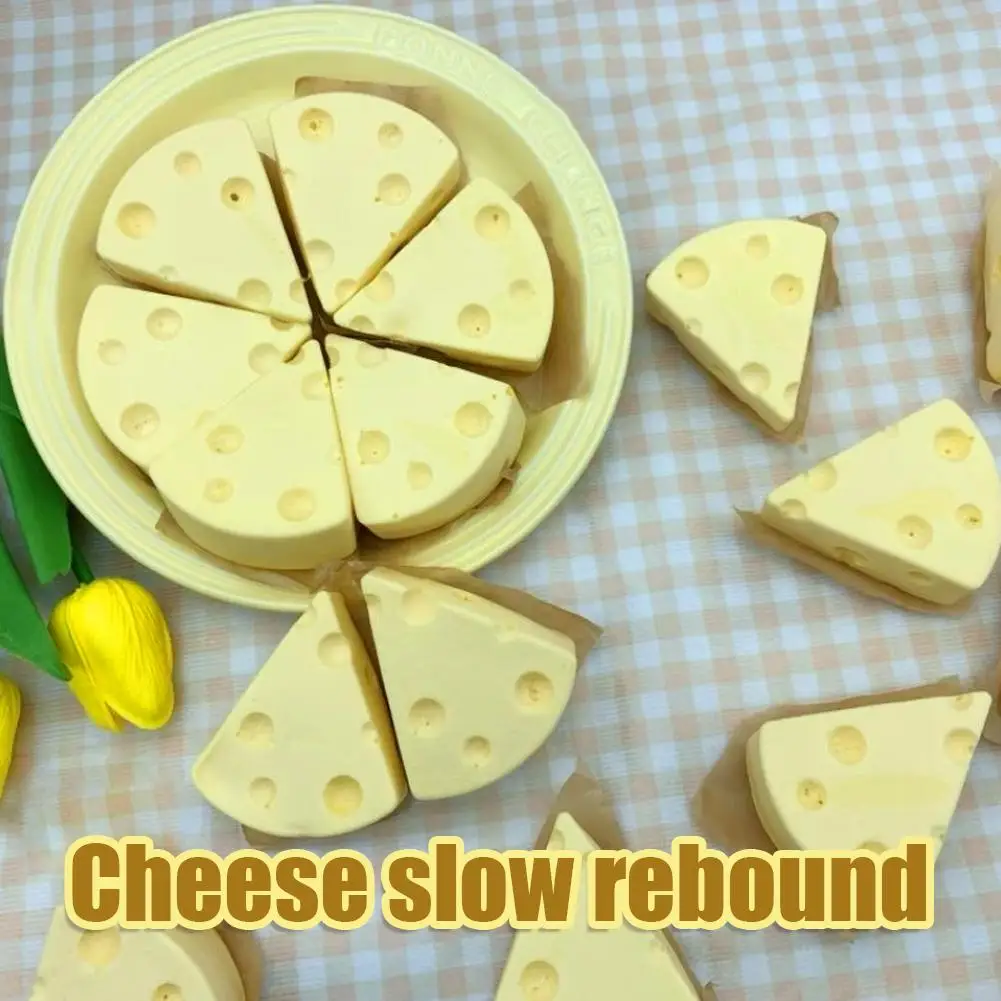 Sticky Cheese Slow Rebound Pinch Decompression Vent Toy Slow Rising For Adults Kids J4h2