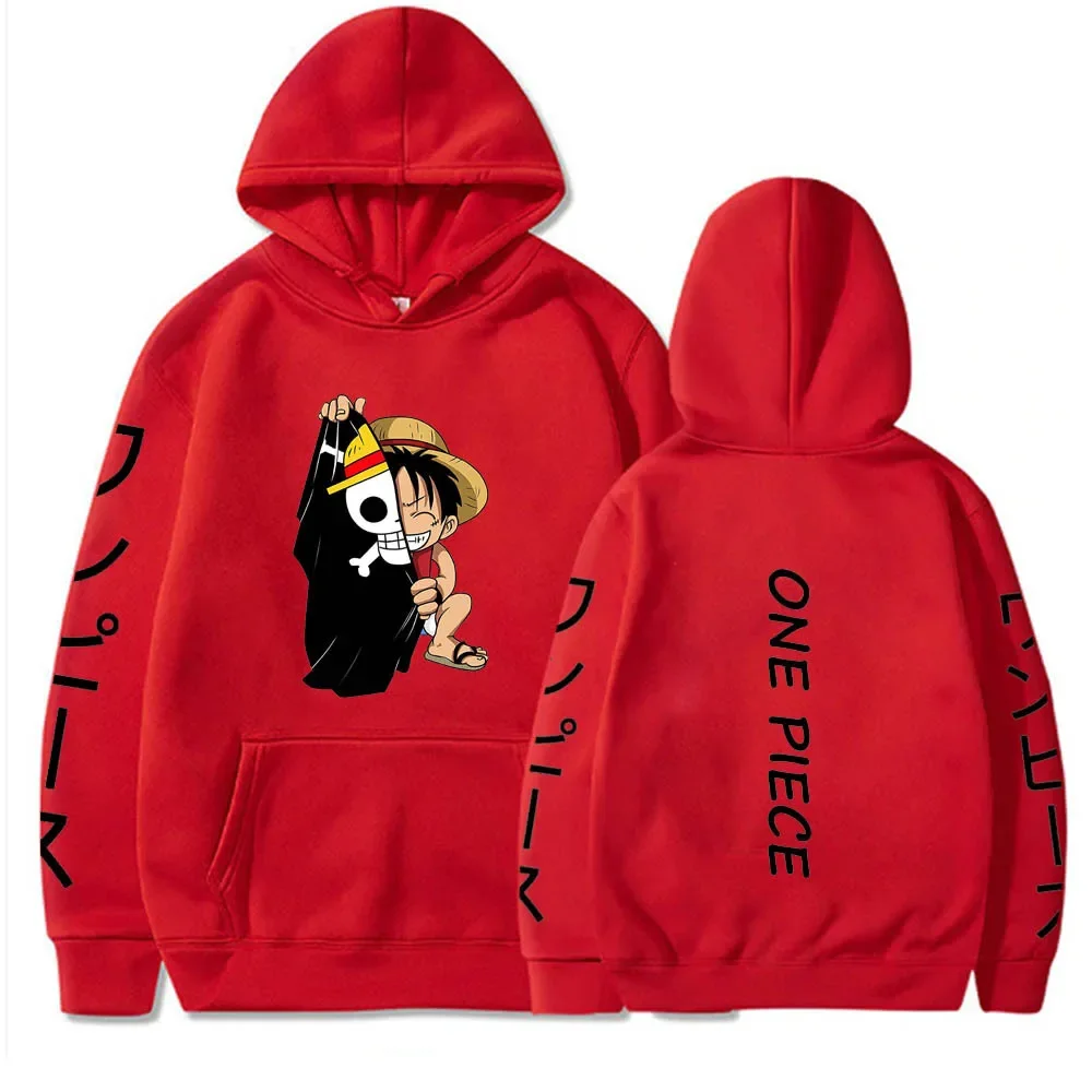 

New One Piece One Piece Luffy Print Hoodie Men and Women Youth Hooded Sweater Plus Fleece Sports Jacket