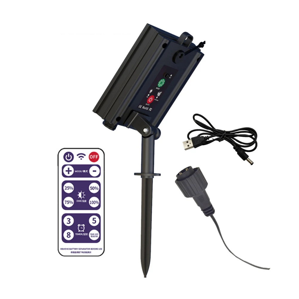 1-5PCS Solar Panel Controller with Remote for Christmas Garden LED String Copper Light