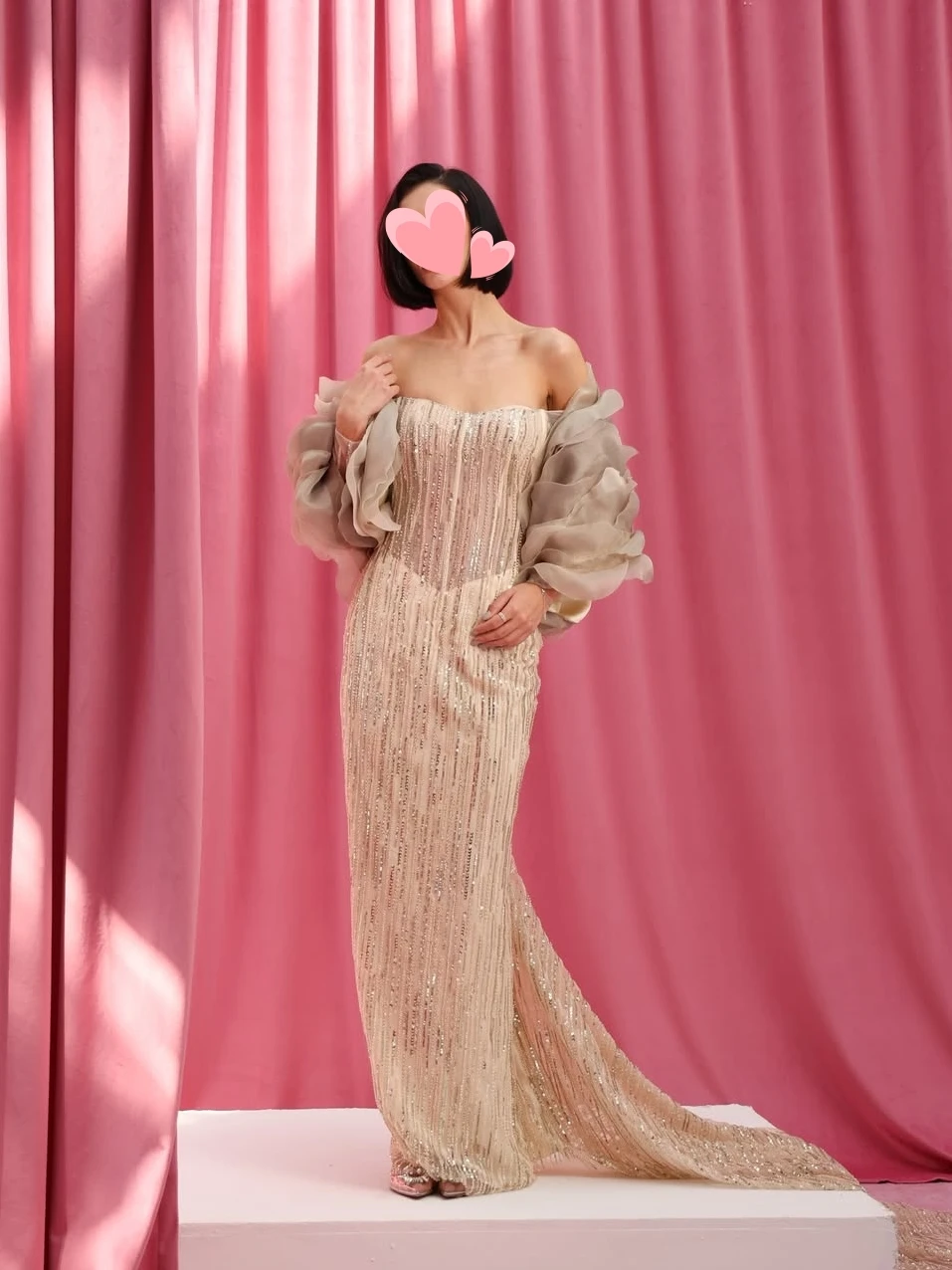 

Oisslec Prom Dress Elegant Vintage Sweet Champagne Mermaid Stylish New Customized Formal Occasion Prom Dress Evening Party Gowns