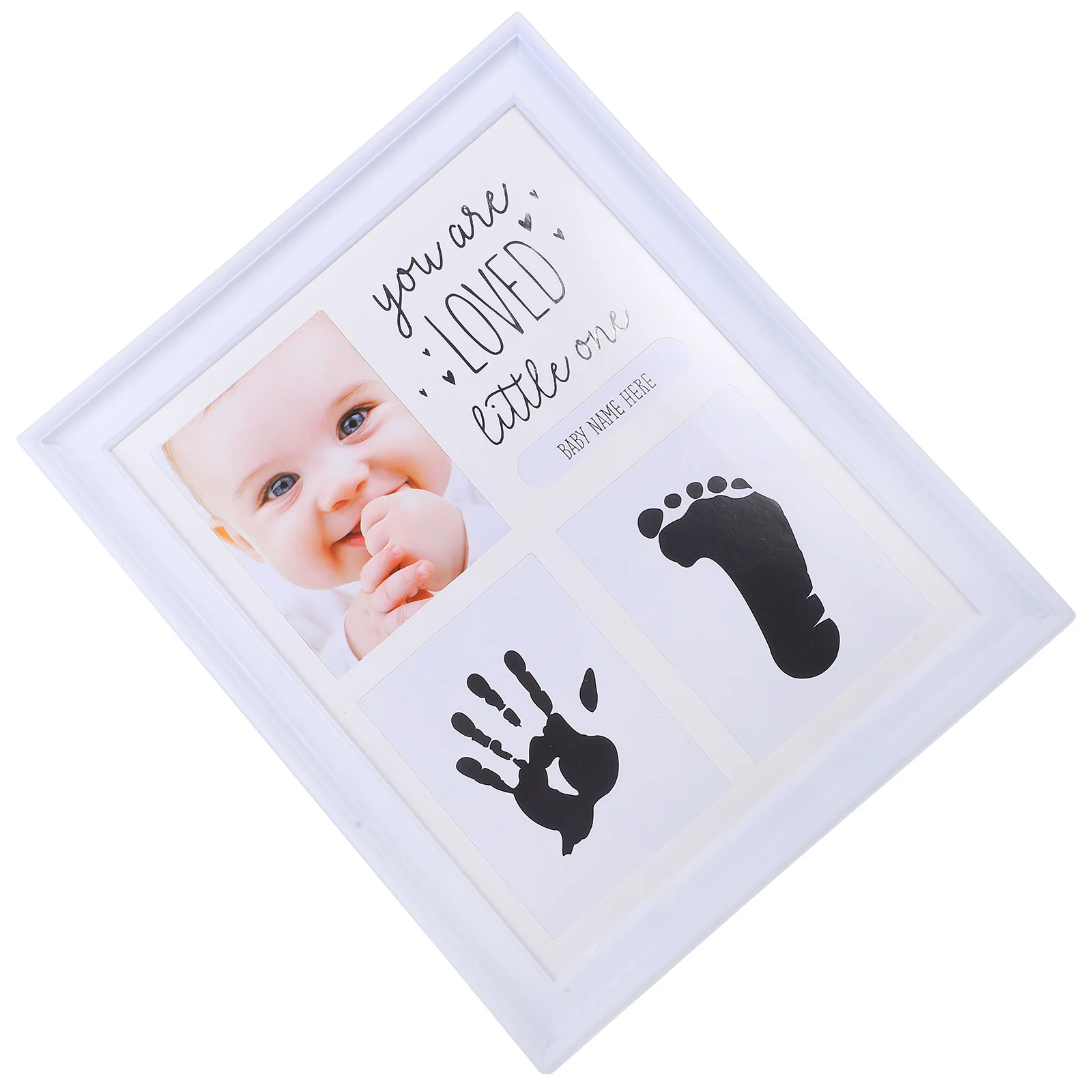 

Baby Hand Print Clay Picture Frame Newborn Girl Essentials White Newborn Keepsake First Year Growth Milestone Photo Holder