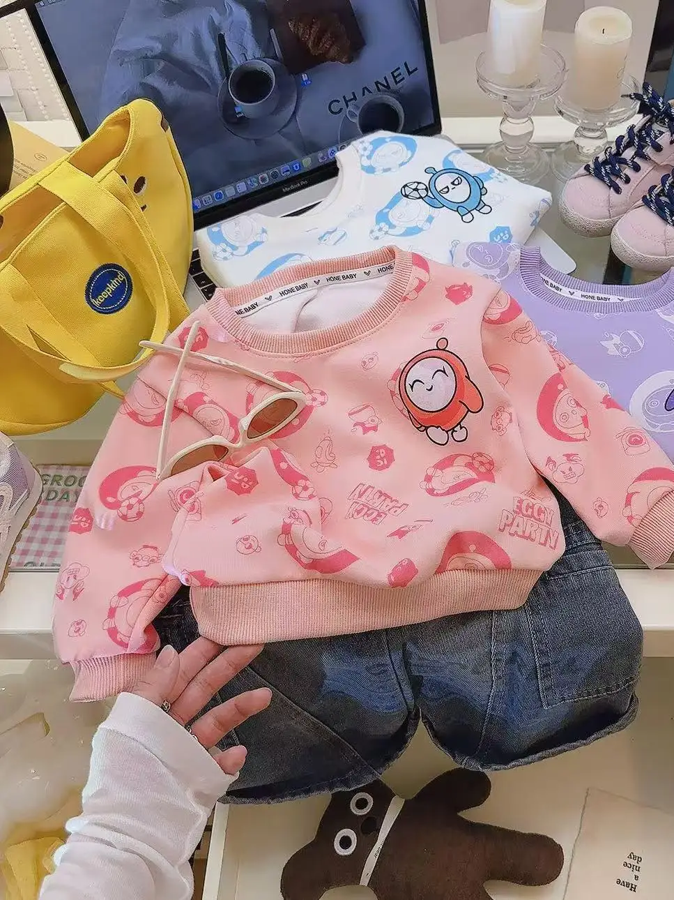 

Comfortable Casual Long Sleeve Baby Boys Hoodie Spring 2026 New Arrival Trendy Cotton Sweatshirt Cute Cartoon Top for Kids