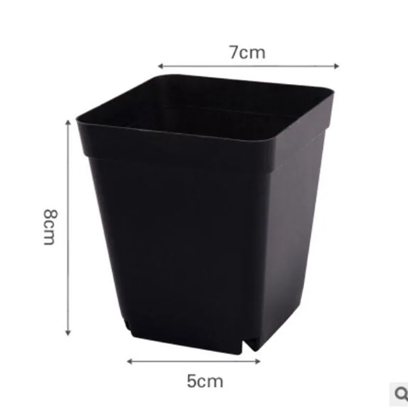 Square Plant Pot Plastic Mini Flower Vase Pots Creative Small for Succulent Plants Garden Decor Black Color 8*7*5 CM C1