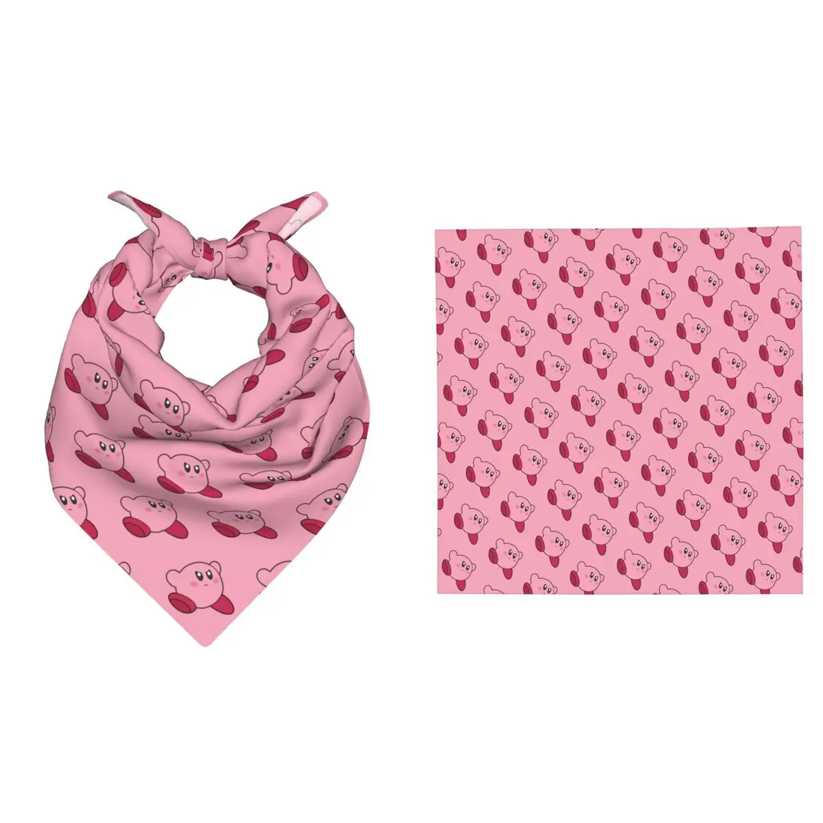 

Custom K-Kirbys Square Scarf Men Women Neckerchief Soft Kawaii Cartoon Doll Game Bandana Hairband for Holiday Parties