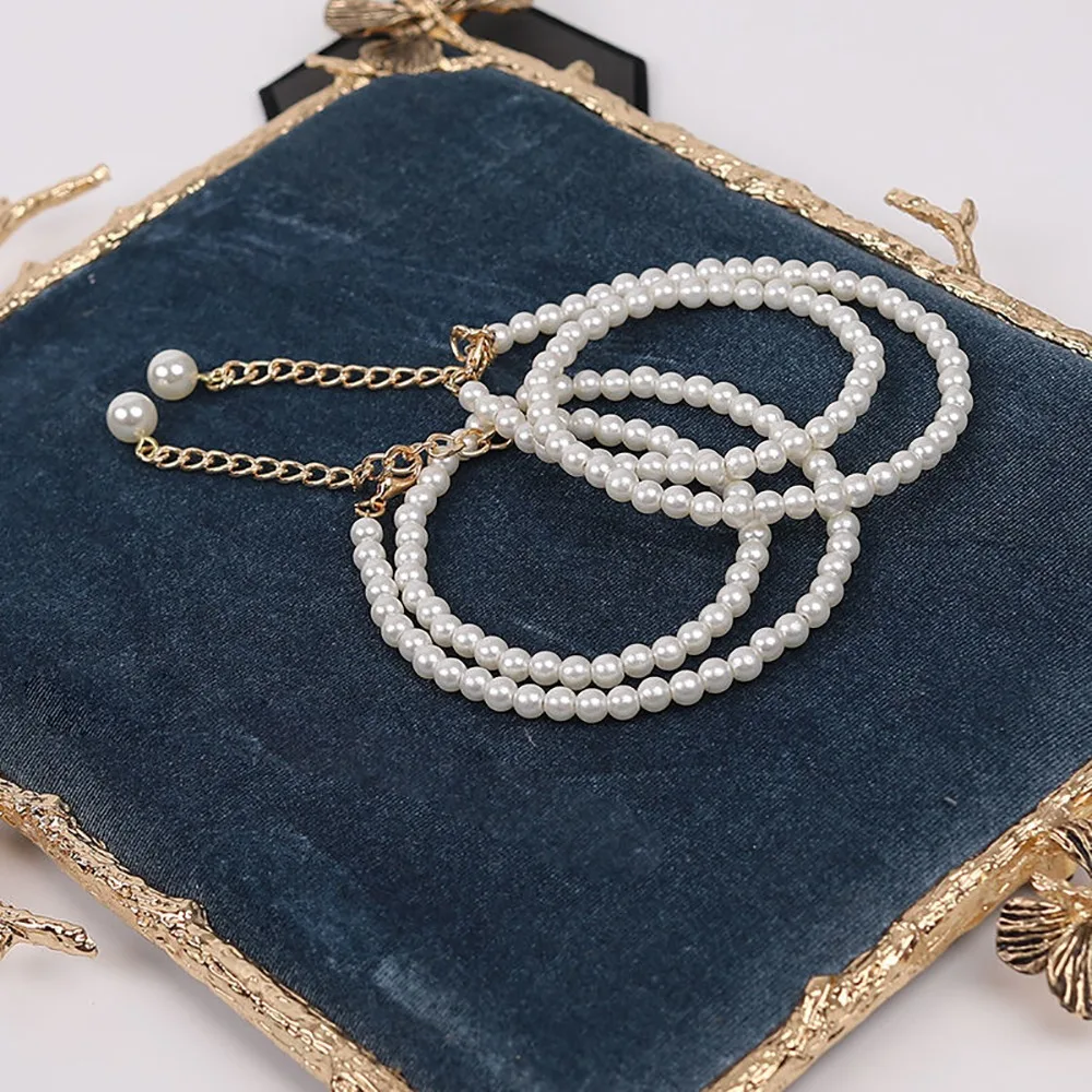 High Heel Ankle Chain Anti-skid High-heeled Shoes Straps White Adjustable High Heels Chain Pearl Heels Band