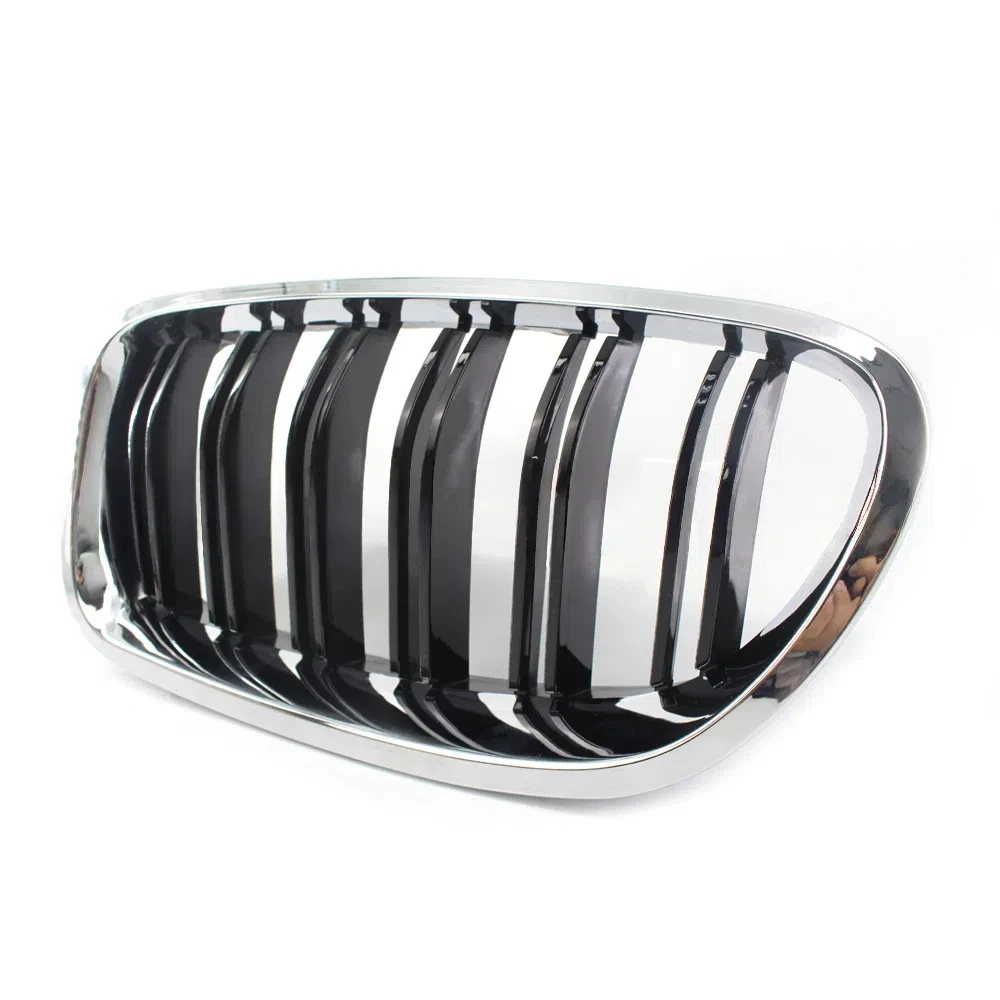 Srebrny + czarny podwójny grill przedni grill maska ​​nos dla BMW F10 F11 F18 520d 530d 540i 5 series 2010-2015