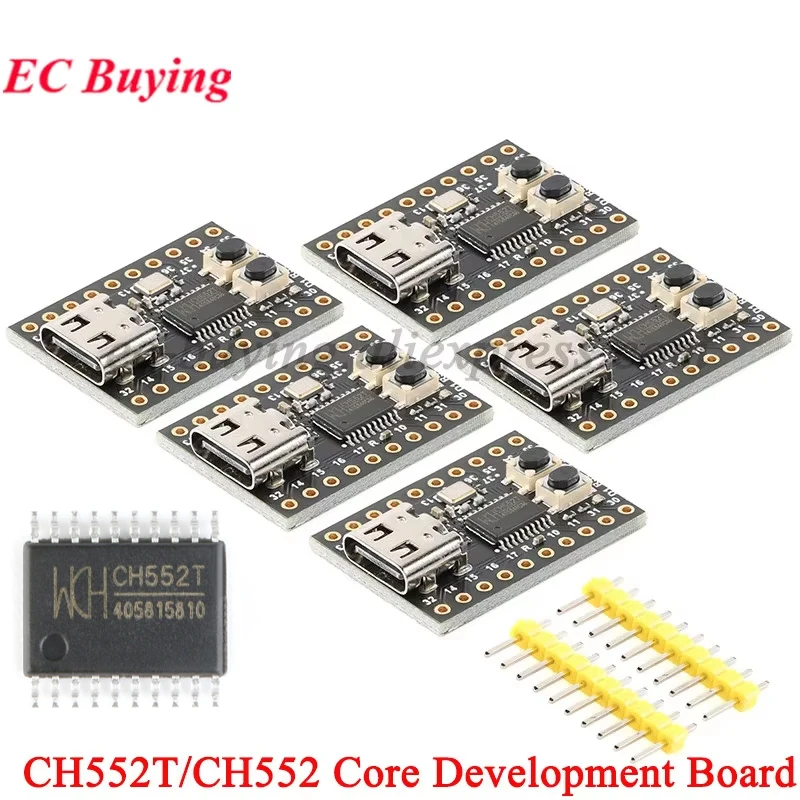 5Pcs/1pc CH552 Mini Core Board Type-C USB Learning Development Module WCH MCS51 E8051 24MHz CH552T For Arduino 51 Minimum System