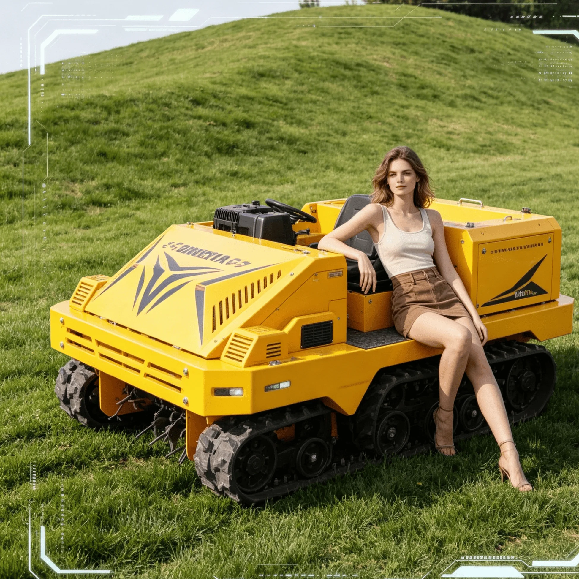 Customized remote control lawn mower weather resistant grass cutter all season use outdoor gardening equipment for lawn care