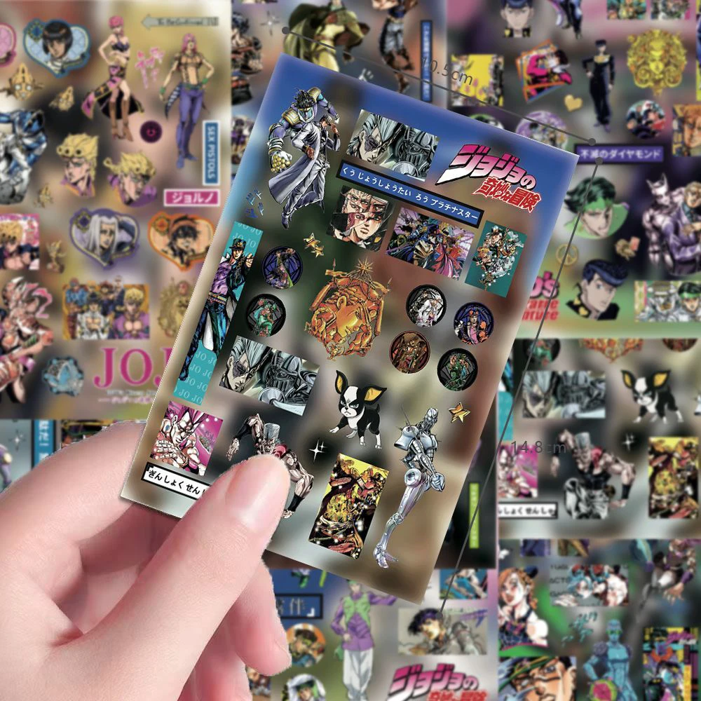 

4/8Sheets Kujo Jotaro Jonathan Joestar Stickers Jojo's Bizarre Adventure Sticker Scrapbooking Cup Phone Higashikata Josuke Decal