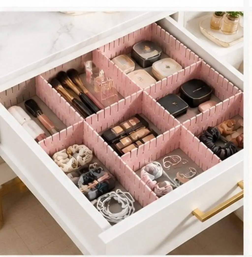 20pcs Adjustable Plastic Kitchen Drawer Dividers – Free-Combination Organizer for Home Storage & Organization