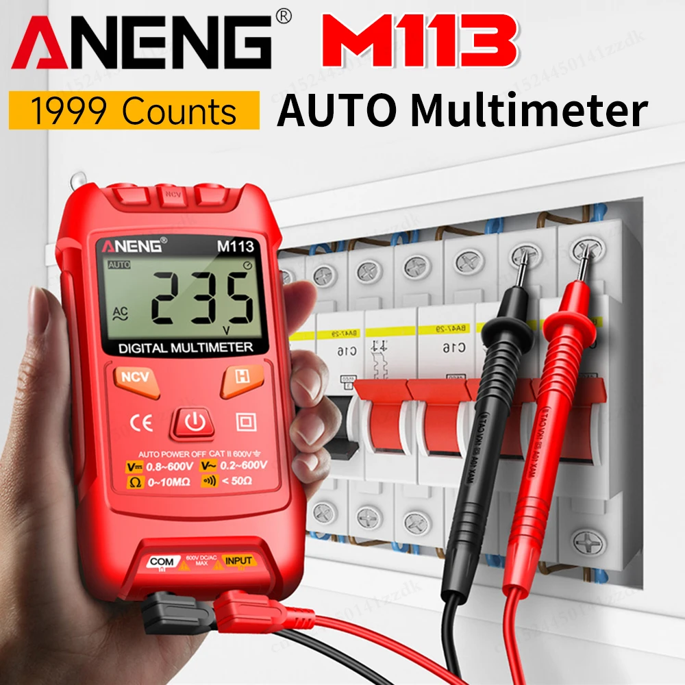 ANENG M113 Inteligent Mini Multimeter Digital 1999 Counts AC/DC Voltage Meter Auto Machine Ohm NCV Measuring Instruments Electri