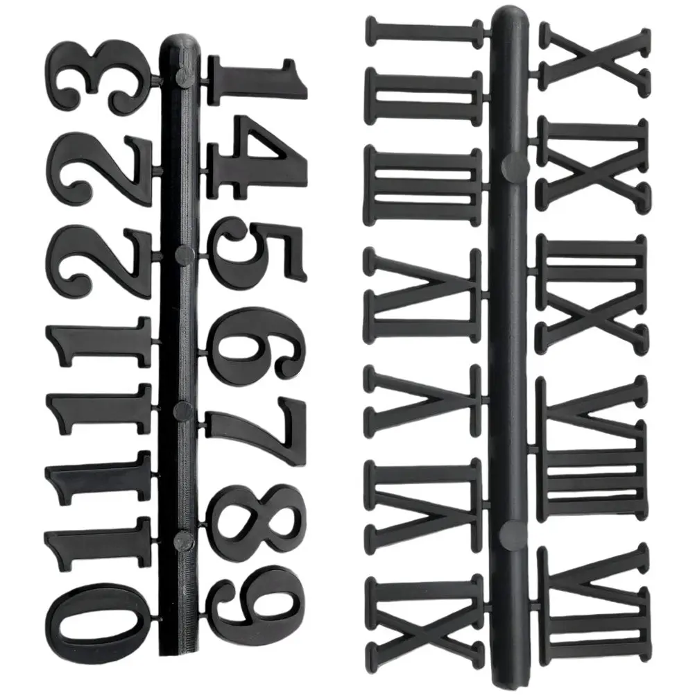 2 Sets Digital Clock Kit Clocks Kits Number Black Roman Numbers for Making Numerals