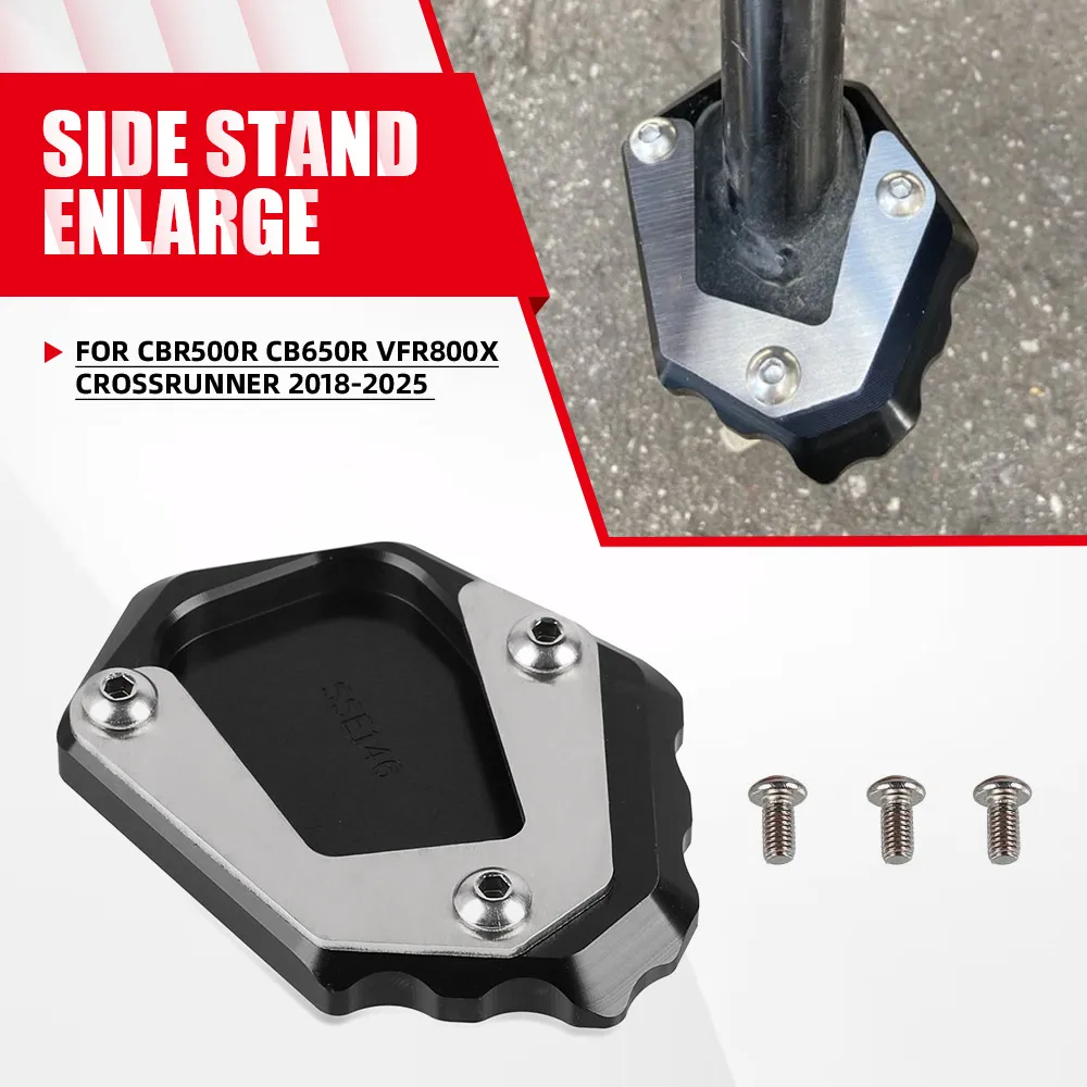 FOR Honda CBR500R CB650R VFR800X Crossrunner 2018-2025 Kickstand Side Stand Extension Pad Widen Foot Side Support Plate CBR650R
