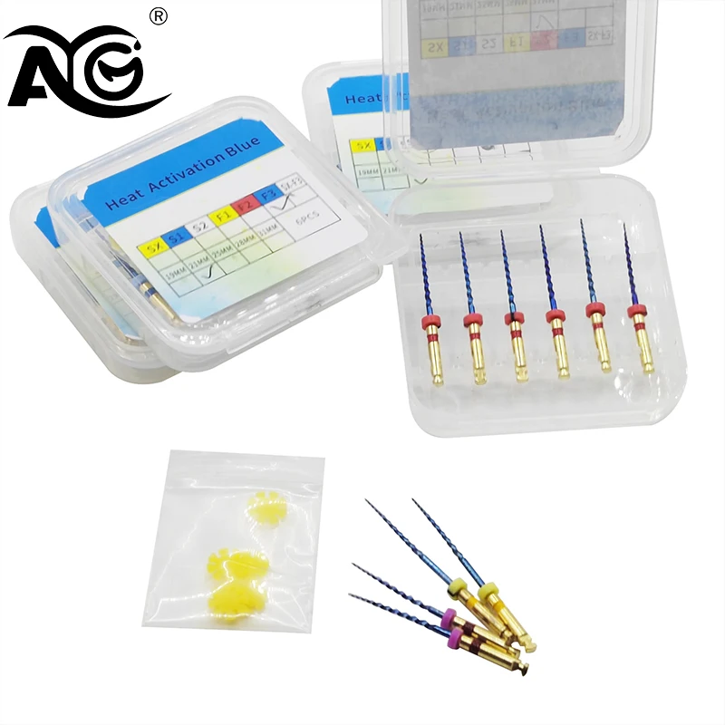 

AG 6Pcs Dental SX-F3 Blue Nitinol Rotary Universal Engine Endodontic Files Heat Activated Files Dentistry Root Canal Material