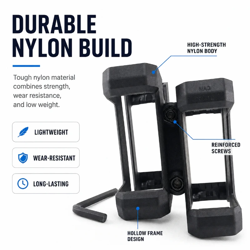 Matte Black Hollow Design Nylon Double Link Bracket Handcraft Hobby Model Stable Connection Fittings