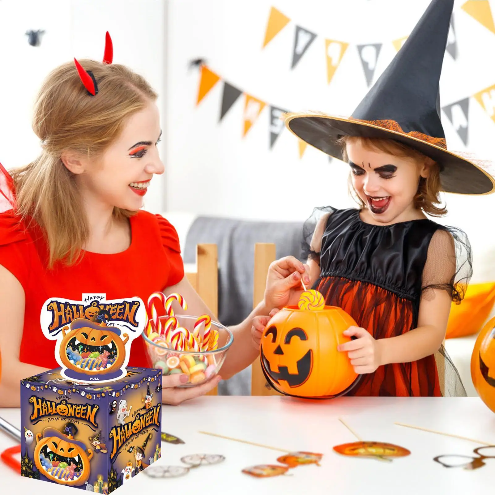 Boîte à tirette d'argent créative Halloween boîte à billets vacances maison fête Festival citrouille accessoires décoration pour enfants hommes célébration