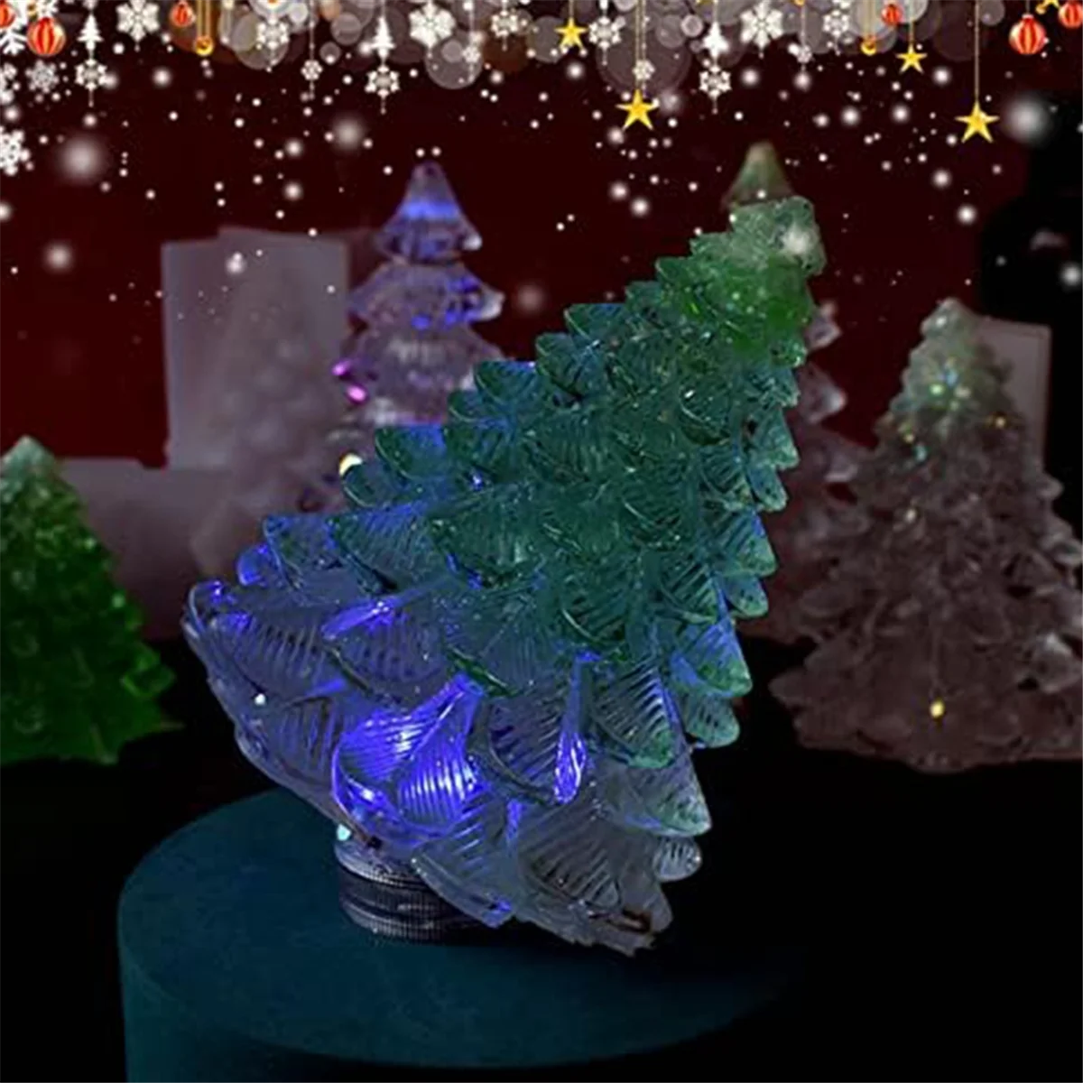 قالب سيليكون ثلاثية الأبعاد DIY بها بنفسك ، قالب راتنج الايبوكسي ، حامل ضوء المجوهرات ، كعكة فندان ، شمعة الروائح