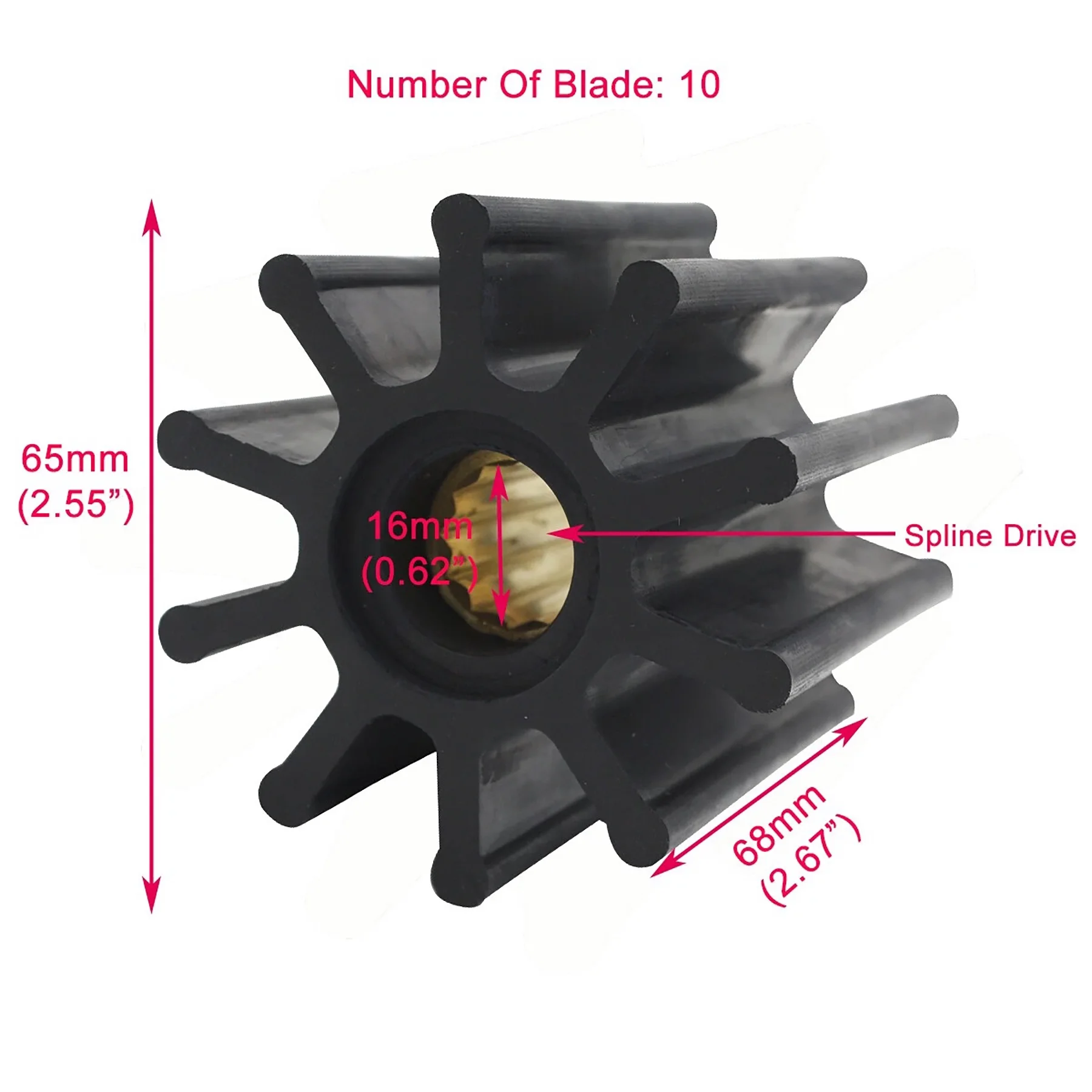 119593-42200 Water Pump Impeller Kit W/ O-Ring Compatible with Yanmar Marine Pumps 119593-42500 119593-42501 119593-42502