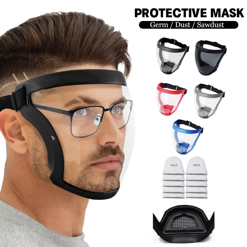 Transparent Protective Face Shield Work Protection Mask Anti Fog Mask Adult Clear Face Shield Face Protective Face Mask Outdoor