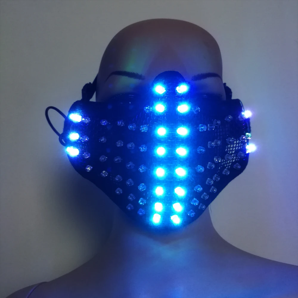 Colorful LED Masks Hero Face Guard PVC Masquerade Party Halloween Birthday LED Masks