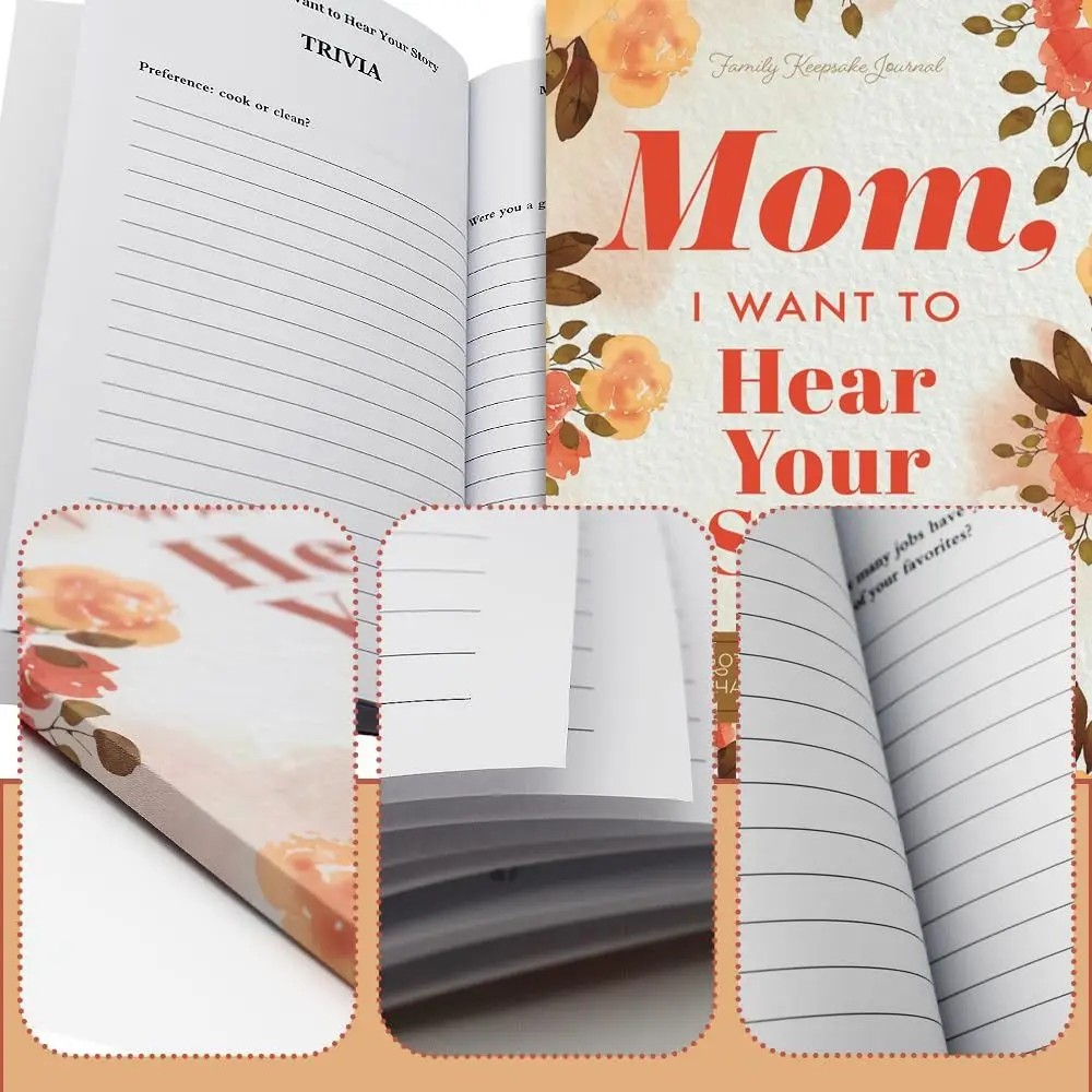 PU Leather I Want Hear Your Story Notebook To Share Their Life Father/Mom/Grandmother/Grandpa Mom's Guided Journal Journal Book