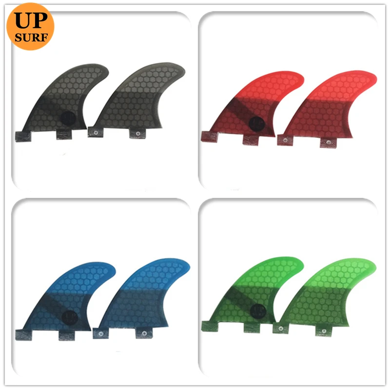 UPSURF FCS Fins Twin Fins For Surfboard Fins GL Fiberglass Honeycomb Multicolor Padel Accessories Two Side Swimming Fins