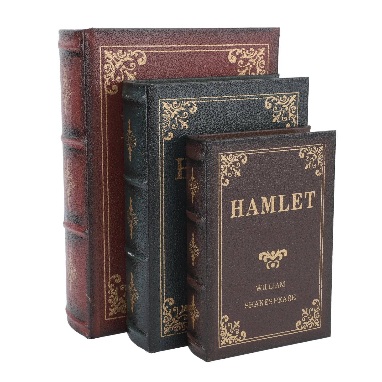 

3Pcs Creative Book Shaped Trinket Storage Boxes Vintage Decorative Books Box For Home Office Model Photography Props