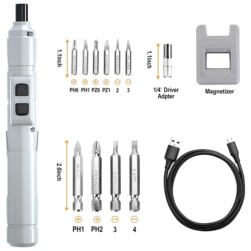Electric Screwdriver 3.6V Small Cordless Screwdriver, USB Fast Charge Screwdriver Kit, Pen-Sized Mini Screwdriver