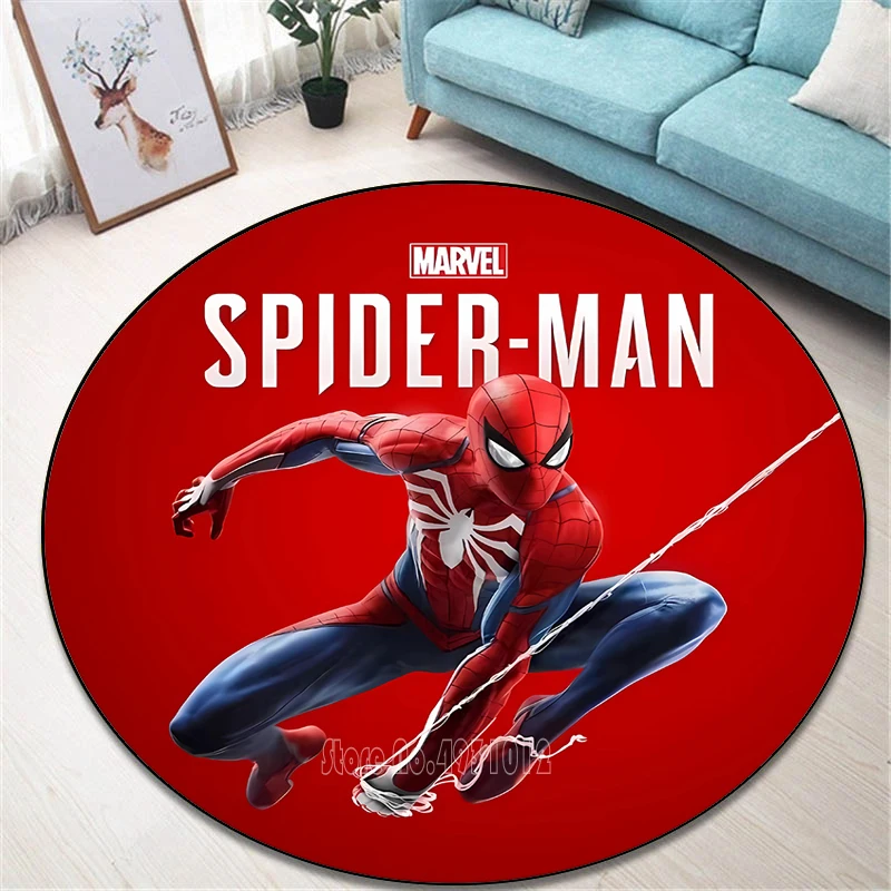 

Anime Avengers Spiderman Boys Baby Playmat Round Rugs Carpet 80cm for Living Room Kids Bedroom Anti Slip Floor Mat Home Decor